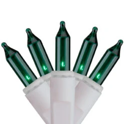 Set Of 100 Green Icicle Christmas Lights - 7.8 Ft White Wire -Optimal Christmas Shop brightstar 36 704 77 1 70649.1667575741