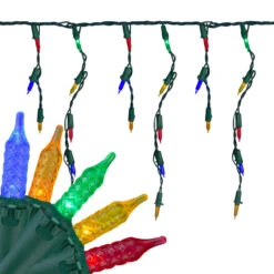 Set Of 70 Multi-Color LED M5 Icicle Christmas Lights – 10ft Green Wire -Optimal Christmas Shop brightstar 39 030 77 3 08175.1667578536