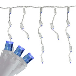 Set Of 70 Blue LED Wide Angle Icicle Christmas Lights - 6ft White Wire -Optimal Christmas Shop brightstar 39 733 77 2 59834.1667535357