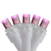 Set Of 70 Pink LED Wide Angle Icicle Christmas Lights - 6ft White Wire
