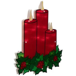 17.5" Lighted Red Three Candles Christmas Window Silhouette -Optimal Christmas Shop brightstar masswhiteicicle plug 04577.1667487976