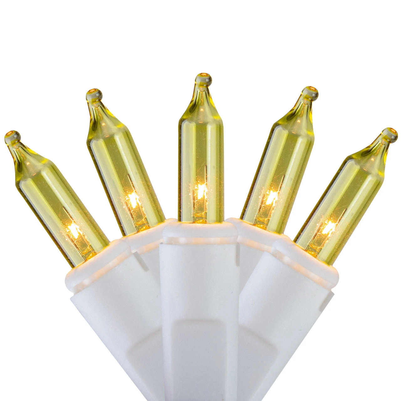 Set Of 100 Yellow Mini Icicle Christmas Lights - 7.8ft White Wire 3 Set Of 100 Yellow Mini Icicle Christmas Lights - 7.8ft White Wire