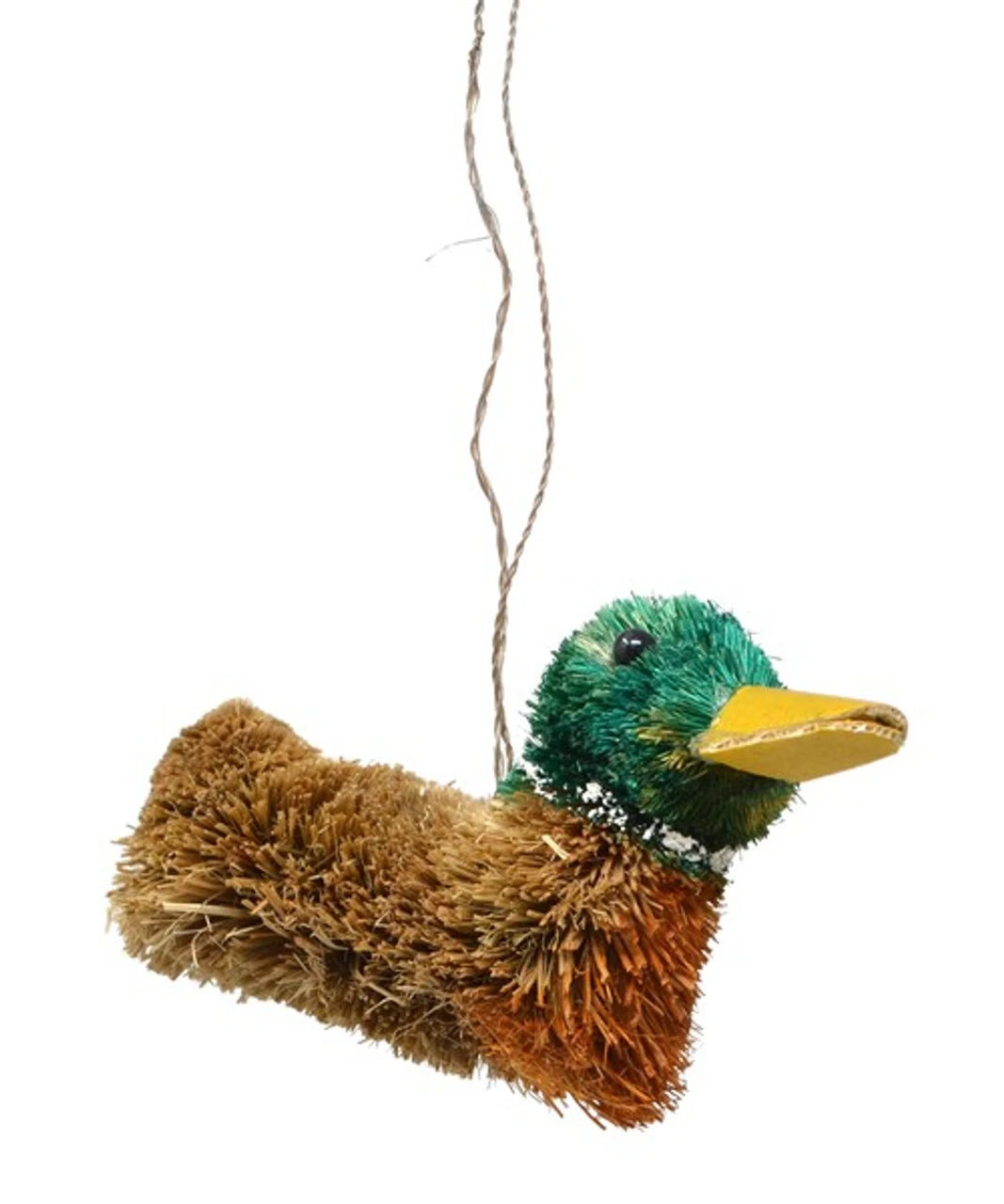 5” Beige And Green Bristle Brush Handcrafted Mallard Hanging Figurine Ornament 3 5” Beige And Green Bristle Brush Handcrafted Mallard Hanging Figurine Ornament