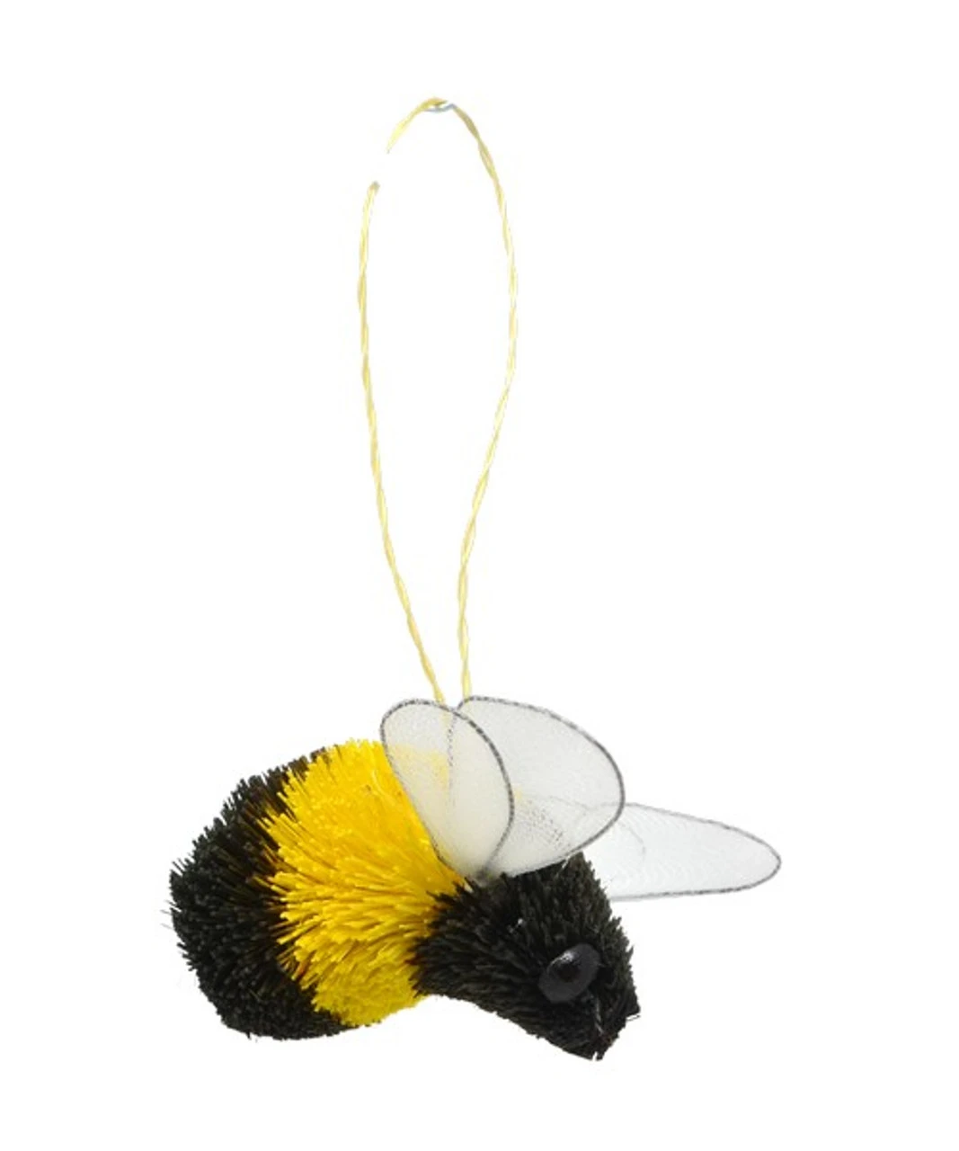 4.5” Black And Yellow Bristle Brush Handcrafted Bumble Bee Hanging Figurine Ornament 3 4.5” Black And Yellow Bristle Brush Handcrafted Bumble Bee Hanging Figurine Ornament