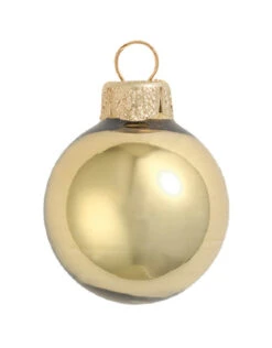 40ct Shiny Antique Gold Glass Ball Christmas Ornaments 1.5" (40mm)
