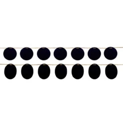 Set Of 2 Black Country Rustic Chalkboard And Jute Rope Novelty Christmas Garlands 6' - Unlit