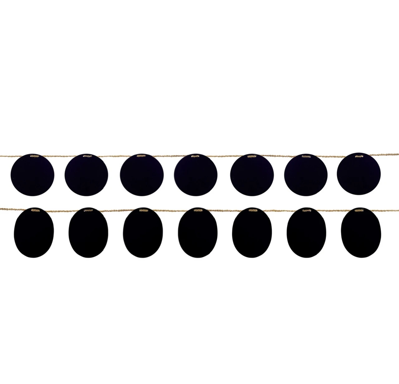 Set Of 2 Black Country Rustic Chalkboard And Jute Rope Novelty Christmas Garlands 6' - Unlit 3 Set Of 2 Black Country Rustic Chalkboard And Jute Rope Novelty Christmas Garlands 6' - Unlit