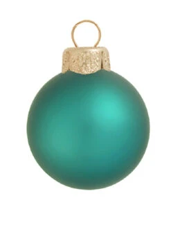 6ct Turquoise Green Matte Glass Christmas Ball Ornaments 4" (100mm)