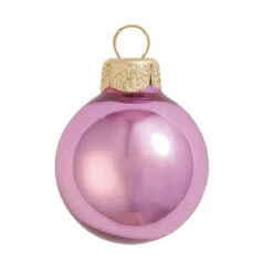 40ct Rosewood Pink Shiny Glass Christmas Ball Ornaments 1.5" (40mm)