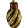 11" Chocolate Brown And Gold Striped Shatterproof Light Bulb Christmas Ornament (Pack Of 3) -Optimal Christmas Shop christmas20jf20011 92720brown 1 56404.1667663674