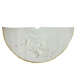 48” Ivory White Merry And Bright Christmas Tree Skirt