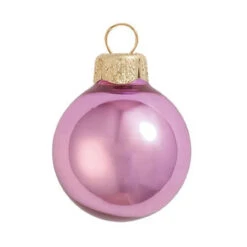 8ct Rosewood Pink Shiny Glass Christmas Ball Ornaments 3.25" (80mm)