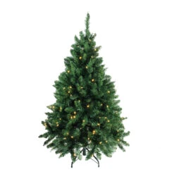 4.5' Pre-Lit Buffalo Fir Full Artificial Christmas Tree - Warm White LED Lights