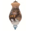 6” Brown And White Elk By Cabin Hand Painted Mouth Blown Glass Hanging Christmas Ornament -Optimal Christmas Shop dacf 1710365 69988.1667620405