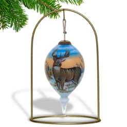 4.75” Brown Whitetail Deer Hand Painted Mouth Blown Glass Hanging Christmas Ornament -Optimal Christmas Shop dacf 1710372 3 42010.1667621008