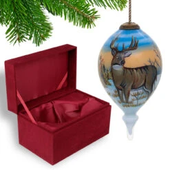 4.75” Brown Whitetail Deer Hand Painted Mouth Blown Glass Hanging Christmas Ornament -Optimal Christmas Shop dacf 1710372 4 41566.1667621008