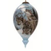 6” Blue And Brown Wolves Hand Painted Mouth Blown Glass Hanging Christmas Ornament -Optimal Christmas Shop dacf 1710396 49191.1667621001