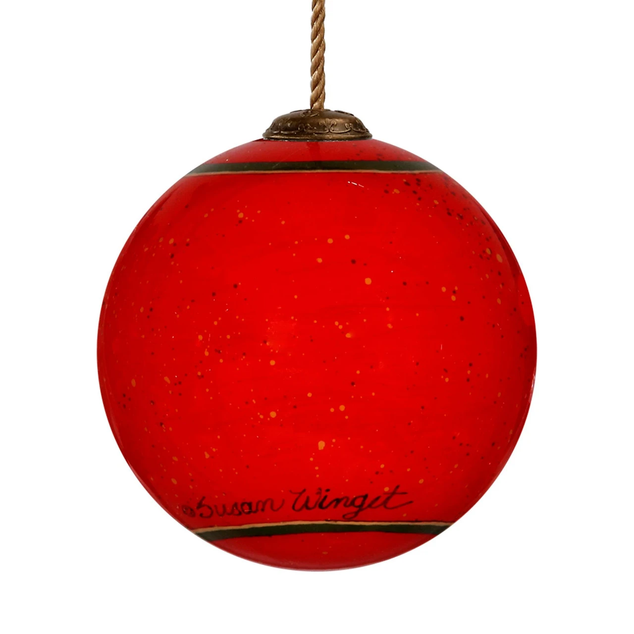 3" Red And White Snowman Is On His Way Christmas Glass Ball Ornament 5 3" Red And White Snowman Is On His Way Christmas Glass Ball Ornament - Image 3