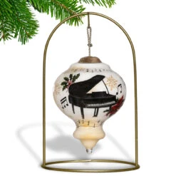 3.75" White And Black Christmas Piano Glass Ornament -Optimal Christmas Shop dacf 1911074 4 28285.1667620509