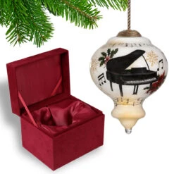 3.75" White And Black Christmas Piano Glass Ornament -Optimal Christmas Shop dacf 1911074 5 10776.1667620510