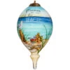 4.75” Ivory And Blue Beach Glass Hanging Christmas Ornament -Optimal Christmas Shop dacf 1911078 64472.1667620508