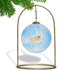 3” Blue And White Little Boy Hand Painted Mouth Blown Glass Hanging Christmas Ornament -Optimal Christmas Shop dacf 1911087 4 08824.1667528326