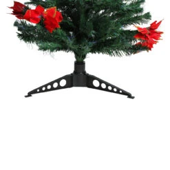 5' Pre-Lit Medium Fiber Optic Artificial Christmas Tree With Red Poinsettias - Multicolor Lights -Optimal Christmas Shop dak gd 41750 3 37179.1667663658