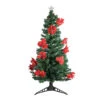 5' Pre-Lit Medium Fiber Optic Artificial Christmas Tree With Red Poinsettias - Multicolor Lights -Optimal Christmas Shop dak gd 41750 21562.1667663657