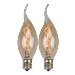 Pack Of 2 Cleveland Vintage Lighting Edison Style E17 Base Flame Candlestick Bulbs - 7 Watts -Optimal Christmas Shop darice clv120 2 09679.1667578501