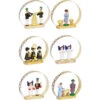 Set Of 6 Warm And Vibrant Handcrafted Assorted Figures Richard Glaesser Ornaments, 3" -Optimal Christmas Shop dati 13382020202020202020 87804.1667663552
