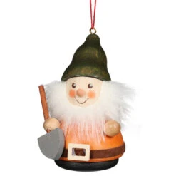 4" Brown And White Christian Ulbricht Gnome With Shovel Ornament Decoration