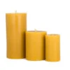 Set Of 3 Golden Yellow Organic Beeswax Pillar Candles -Optimal Christmas Shop dbno 897i 06576.1677827561