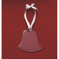 3" Clear Elegant Bell Ornament With White Satin Ribbon