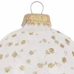 4ct White And Gold Sparkles 2-Finish Christmas Ball Ornaments 2.5" (60mm) -Optimal Christmas Shop dcki20kbx72751 47881.1668190453