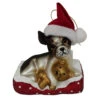 4" White And Red Dog With Santa Hat Figurine Christmas Ornament -Optimal Christmas Shop dcki kbx01003 10239.1667561925