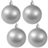 4ct Candy Silver Shatterproof Shiny Finish Christmas Ball Ornaments 4" (100mm) -Optimal Christmas Shop dcki kbx04715 98134.1667602029
