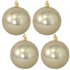 4ct Champagne Silver Shatterproof Shiny Finish Christmas Ball Ornaments 4" (100mm) -Optimal Christmas Shop dcki kbx04718 78116.1667602032