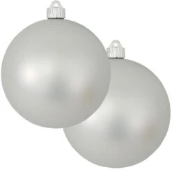 2ct Dove Gray Shatterproof Christmas Ball Ornament6" (150mm)