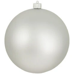 Cloud Silver Shatterproof Matte Christmas Ball Ornament 8" (200mm)