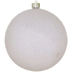White Shatterproof Glitter Christmas Ball Ornament 8" (200mm)