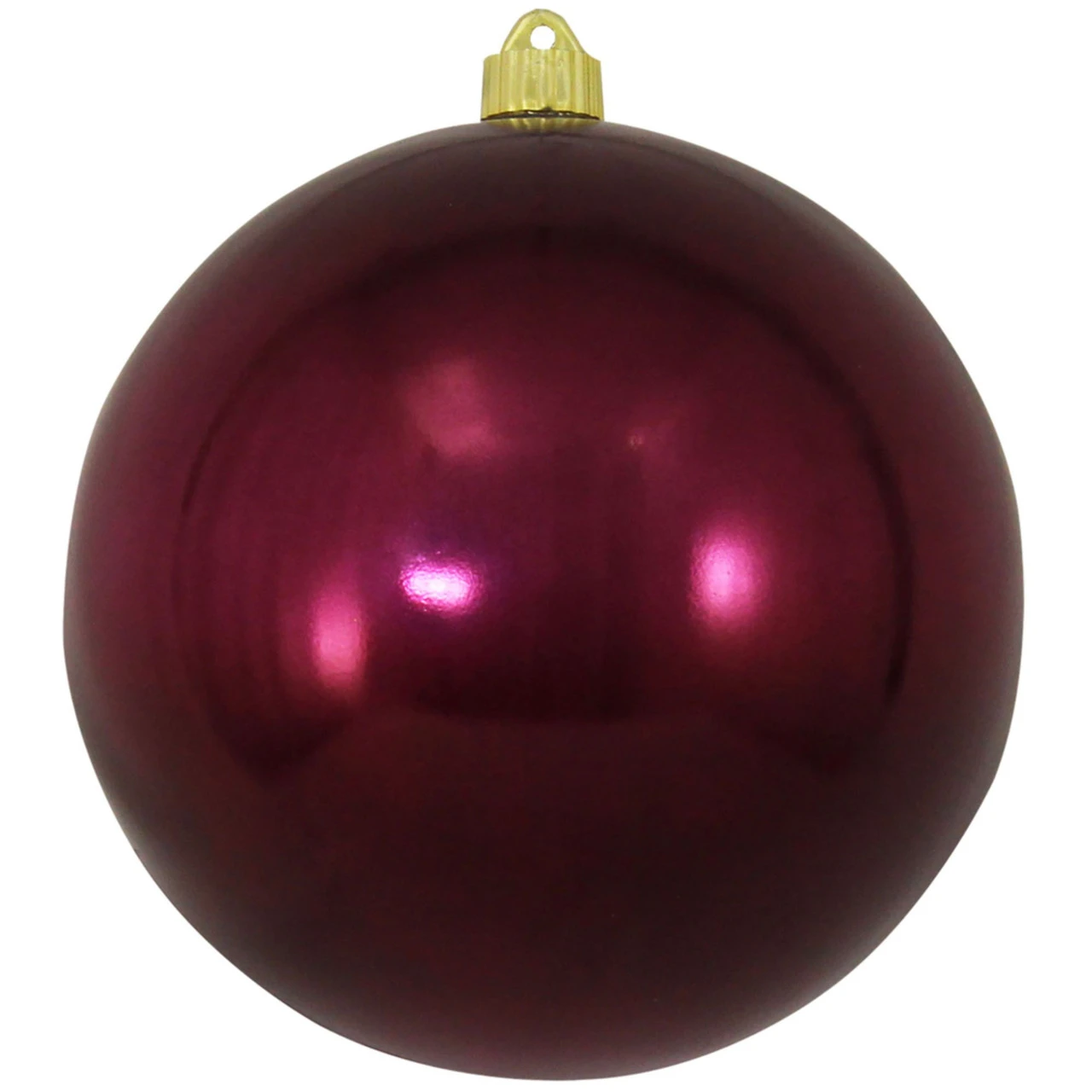 Merlot Red Shatterproof Shiny Christmas Ball Ornament 8" (200mm) 3 Merlot Red Shatterproof Shiny Christmas Ball Ornament 8" (200mm)