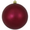 Matte Bayberry Red Shatterproof Christmas Ball Ornament 8" (200mm)