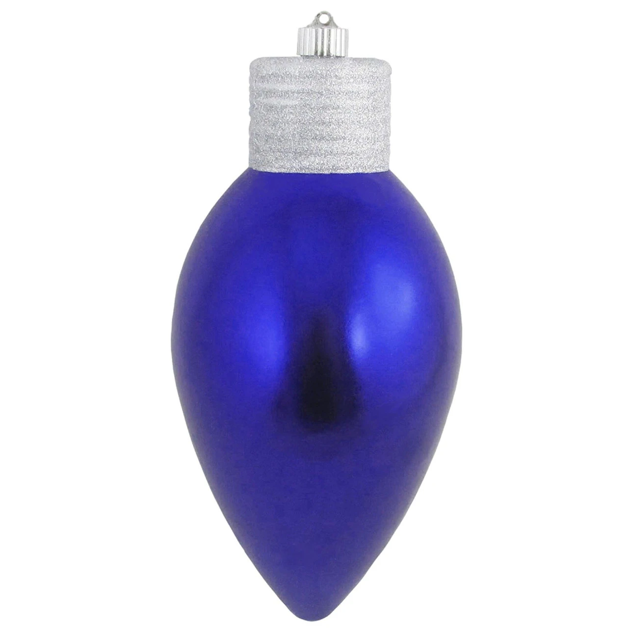 12" Azure Blue And Silver Shatterproof Shiny C9 Light Bulb Christmas Ornament 3 12" Azure Blue And Silver Shatterproof Shiny C9 Light Bulb Christmas Ornament