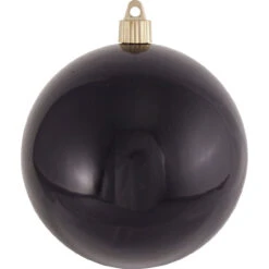 4ct Black Shatterproof Shiny Finish Christmas Ball Ornaments 4.75" (120mm)