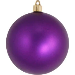 4ct Diva Purple Shatterproof Shiny Finish Christmas Ball Ornaments 4.75" (120mm)