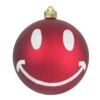 2ct Red And White Smiley Face Shatterproof Matte Christmas Ball Ornaments 6" (150mm) -Optimal Christmas Shop dcki kbx50628 2 1 82973.1667561639