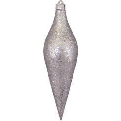 Silver Shatterproof Christmas Long Drop Ornament 12.5" (320mm)