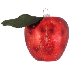 2.5" Red Apple Glass Christmas Ornament