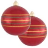 2ct Red And Gold Striped Shatterproof Christmas Ball Ornament 6" (150mm) -Optimal Christmas Shop dcki kbx70324 2 23559.1667665850