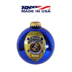 Blue Police Logo Christmas Ball Ornaments 3.25" (80mm) -Optimal Christmas Shop dcki kbx72999 2 77967.1667561570